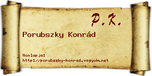 Porubszky Konrád névjegykártya